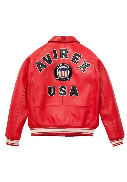 Avirex Icon Jacket - Icon Red Leather Jacket For Mens