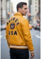 Avirex Icon Jacket - Icon Yellow Leather Jacket For Mens