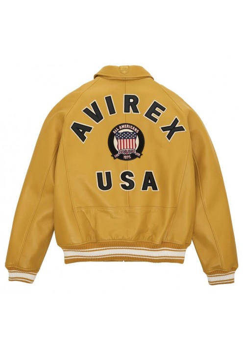 Avirex Icon Jacket - Icon Yellow Leather Jacket For Mens