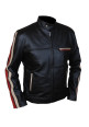 Kid's Racing Stripes Cafe Racer Genuine Leather Jacket