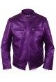 Men's Purple Burnt Leather Jacket