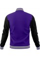 Black and Purple Varsity Cotton Jacket with Hand Rib | Letterman Jacket