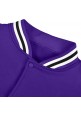 Black and Purple Varsity Cotton Jacket with Hand Rib | Letterman Jacket