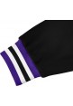 Black and Purple Varsity Cotton Jacket with Hand Rib | Letterman Jacket