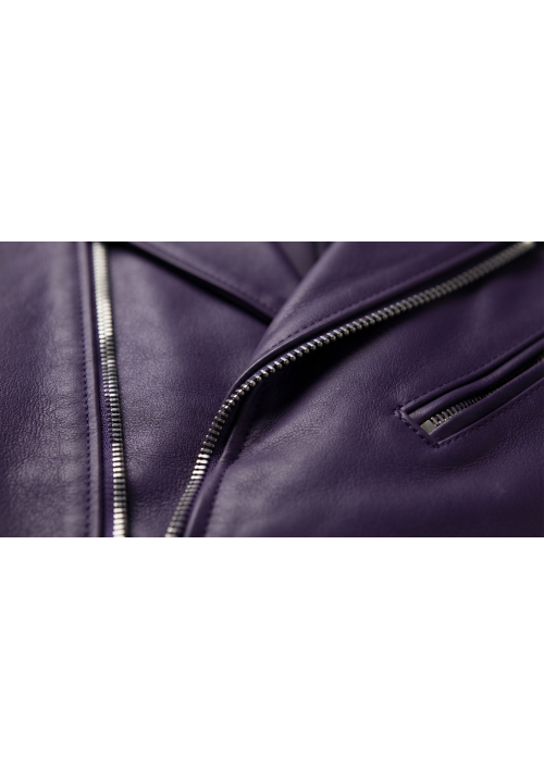 Purple Leather Biker Jacket - Purple Leather Jacket for Men