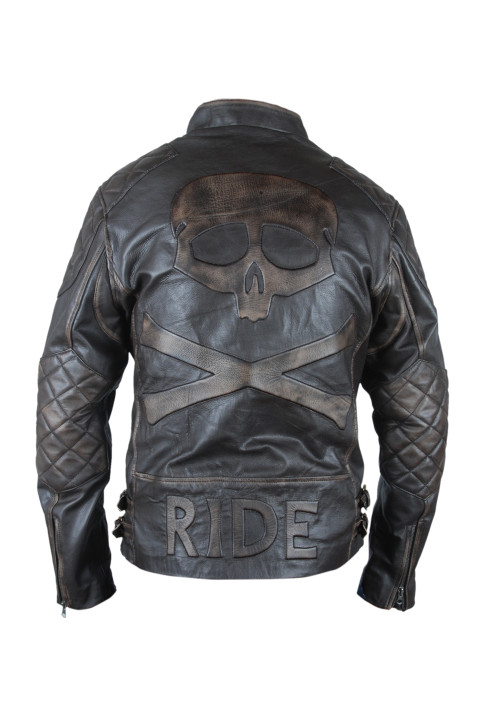 Boy's Ride Skull Leather Motorcycle Jacket
