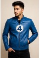 Mens Fantastic Four Blue Leather Jacket
