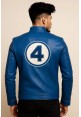Mens Fantastic Four Blue Leather Jacket