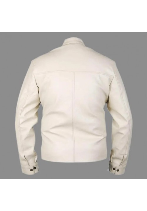 Boys Fantastic Four White Leather Jacket