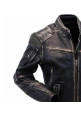 Mens Motorcycle Distressed Black Real Leather Jacket