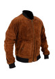 Men's Aloha Premiere Bradley Cooper Brown Bomber Suede Leather Jacket