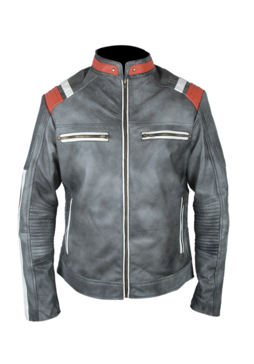 Men's Fashion Gray Biker Jacket Jacket