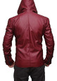 Boy's Arsenal Hooded Red Leather Jacket