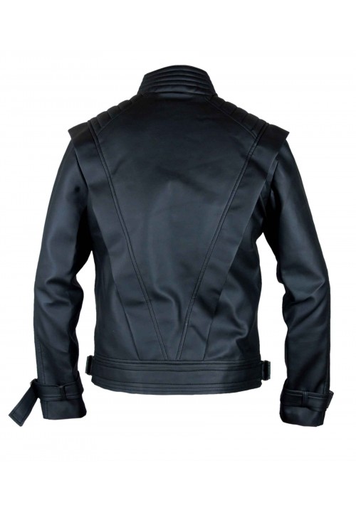 Kid's Legendary Pop Star Black Thriller Synthetic Leather Jacket