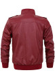 Kid's Red Leather Bomber Jacket
