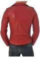 Red Slim Fit Jacket - Red Leather Jacket Mens