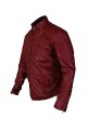 Man Of Steel Superman Kids Red Leather Jacket with Superman Logo