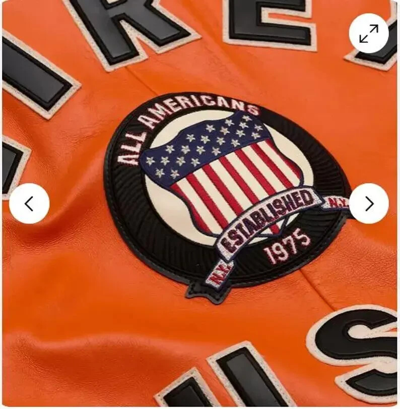 Avirex Icon Jacket - Icon Orange Leather Jacket For Mens back view showing bold orange finish