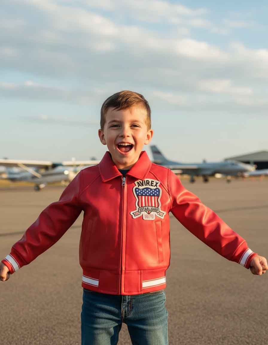 Kids Avirex Red Jacket