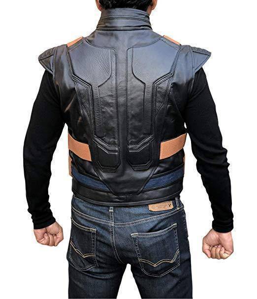 Men's Avengers Black Panther Erik Killmonger Michael B. Jordan Vest - Final detail view showcasing complete craftsmanship
