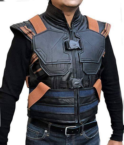 Men's Avengers Black Panther Erik Killmonger Michael B. Jordan Vest - Back view showing overall fit and design structure