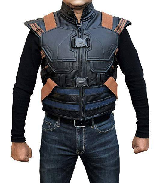 Men's Avengers Black Panther Erik Killmonger Michael B. Jordan Vest - Front view showing tactical design and authentic detailing