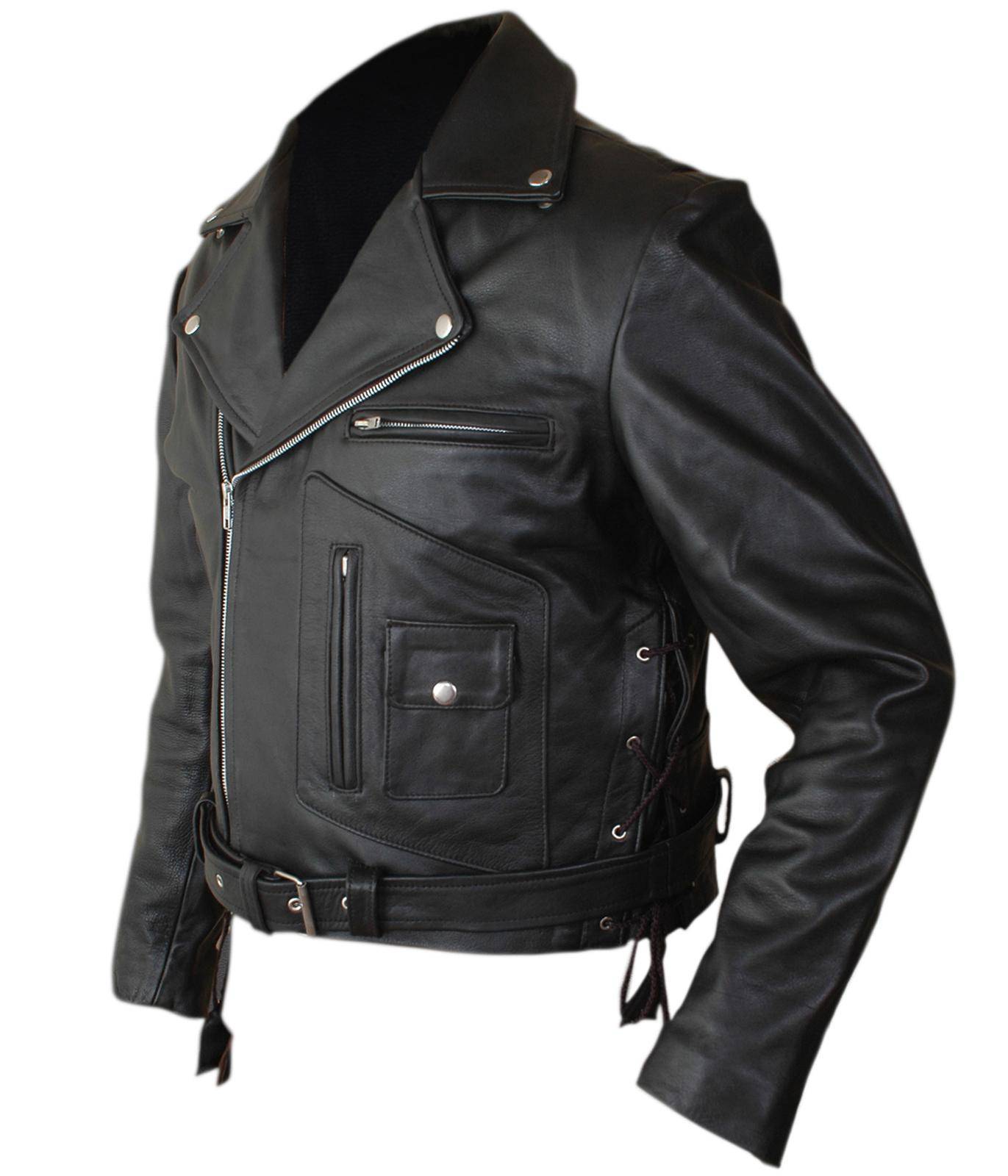 Kids Terminator Costume Jacket angled view lightweight faux leather biker jacket for kids