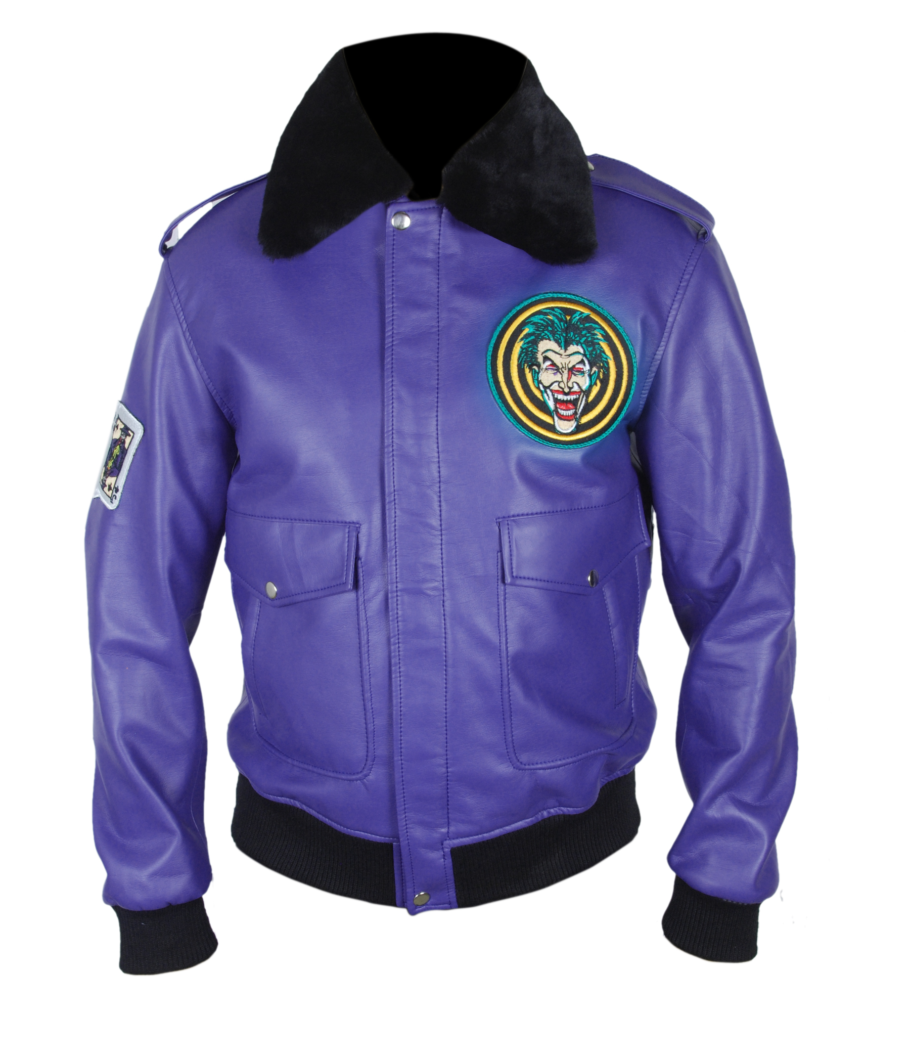 Kids Batman Henchman Joker Goon Purple Bomber Jacket — detail / alternate view 1