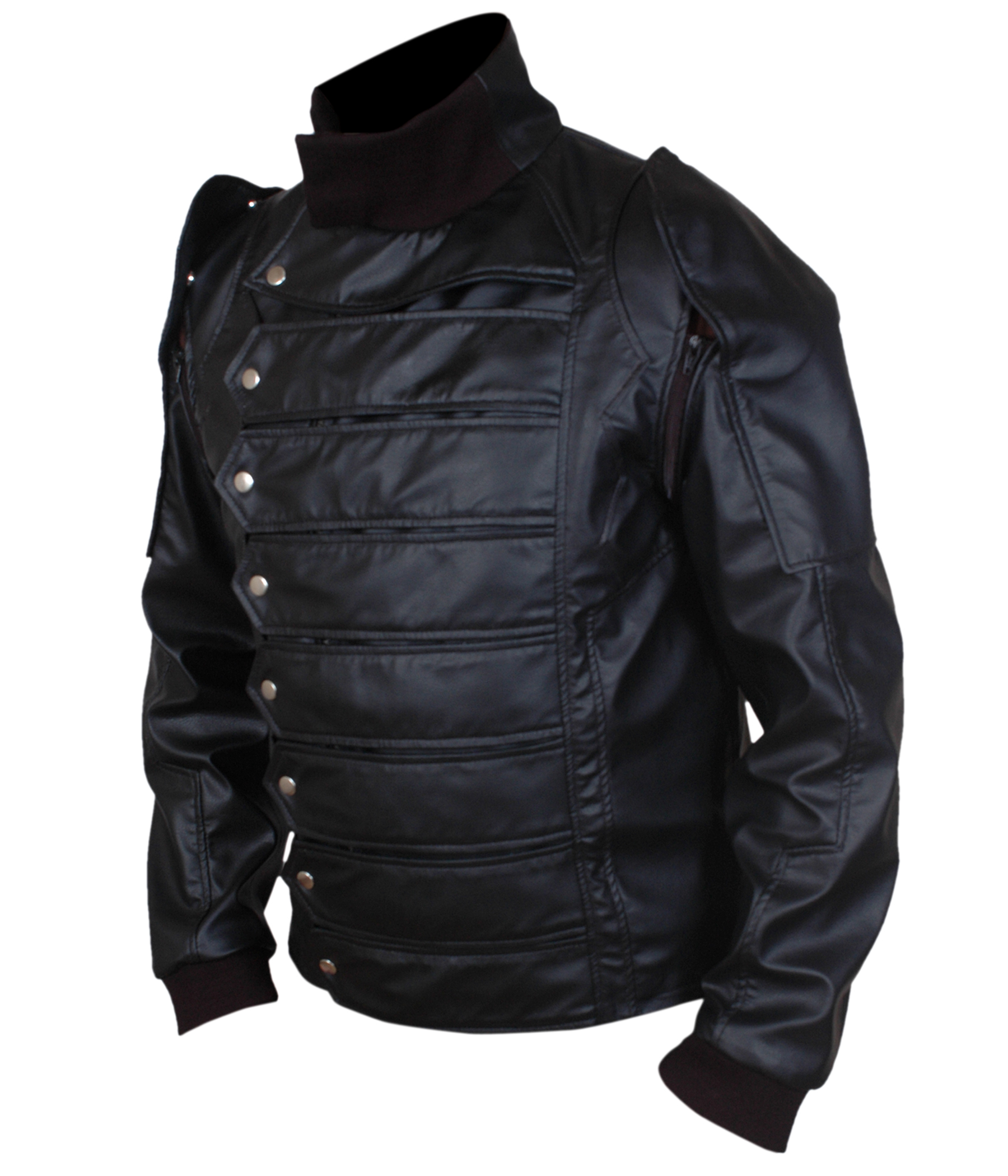 Kids Avengers - Infinity War - Bucky Barnes Jacket side profile showing structured kids costume jacket