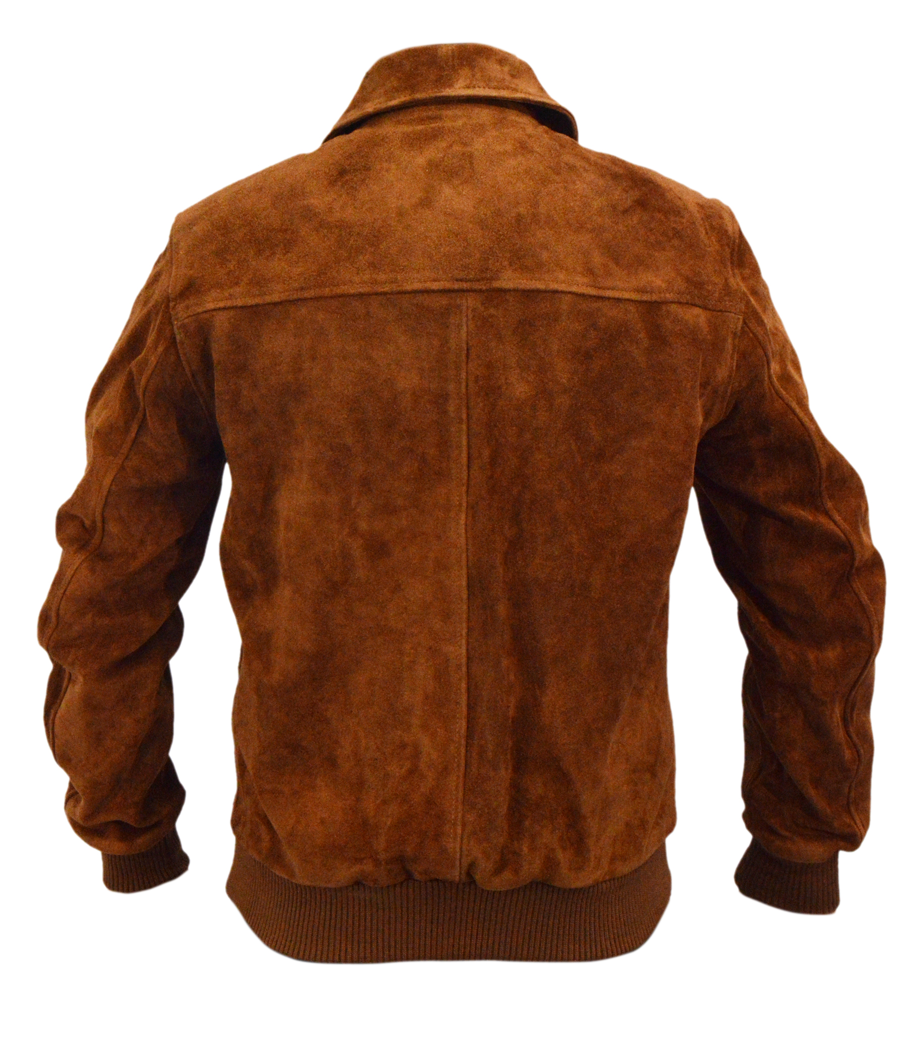 Armie Hammer The Man from U.N.C.L.E. Illya Kuryakin Suede Leather Jacket side angle showing suede texture and zip front