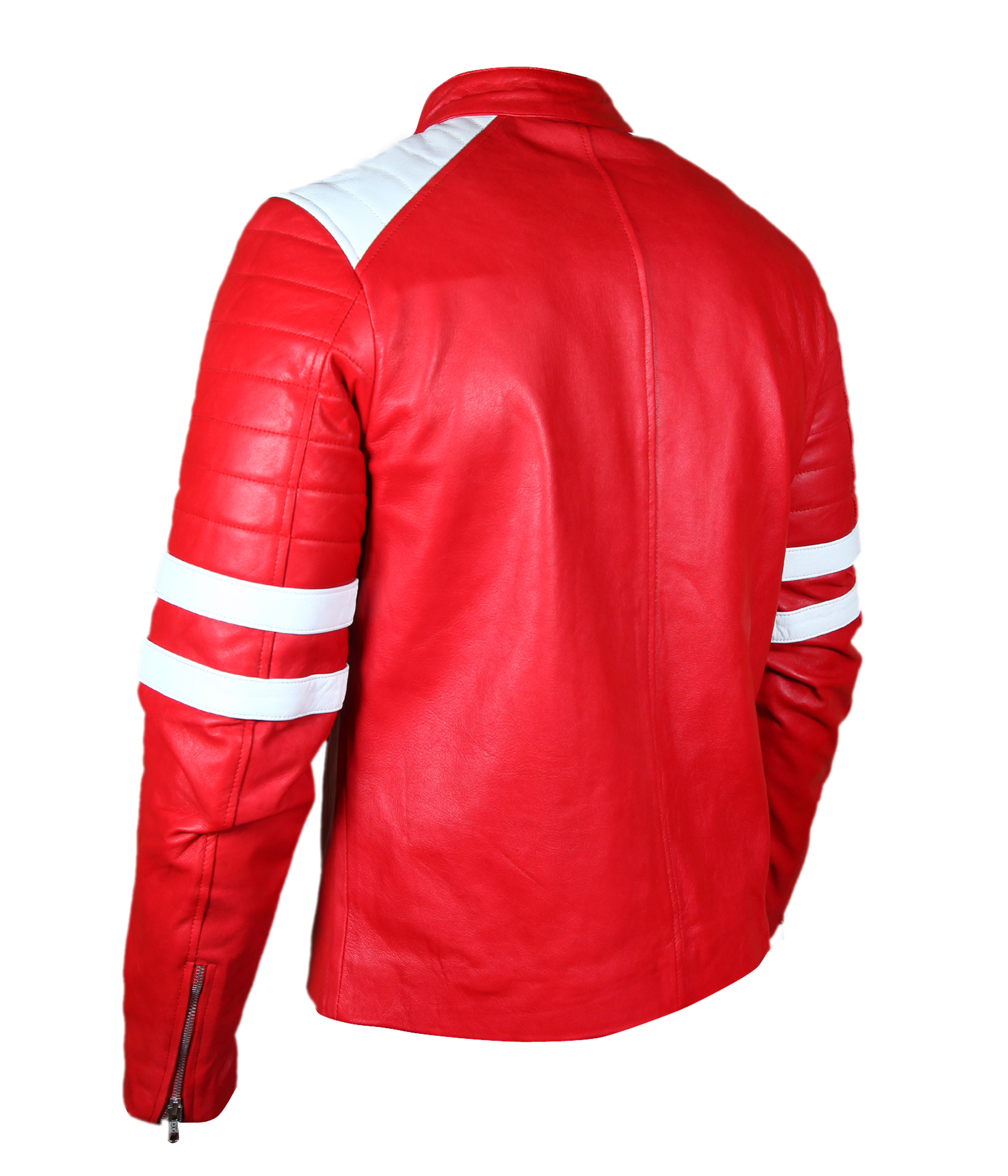 Fight Club Brad Pitt Tyler Durden Kids Red Leather Jacket — detail / alternate view 4
