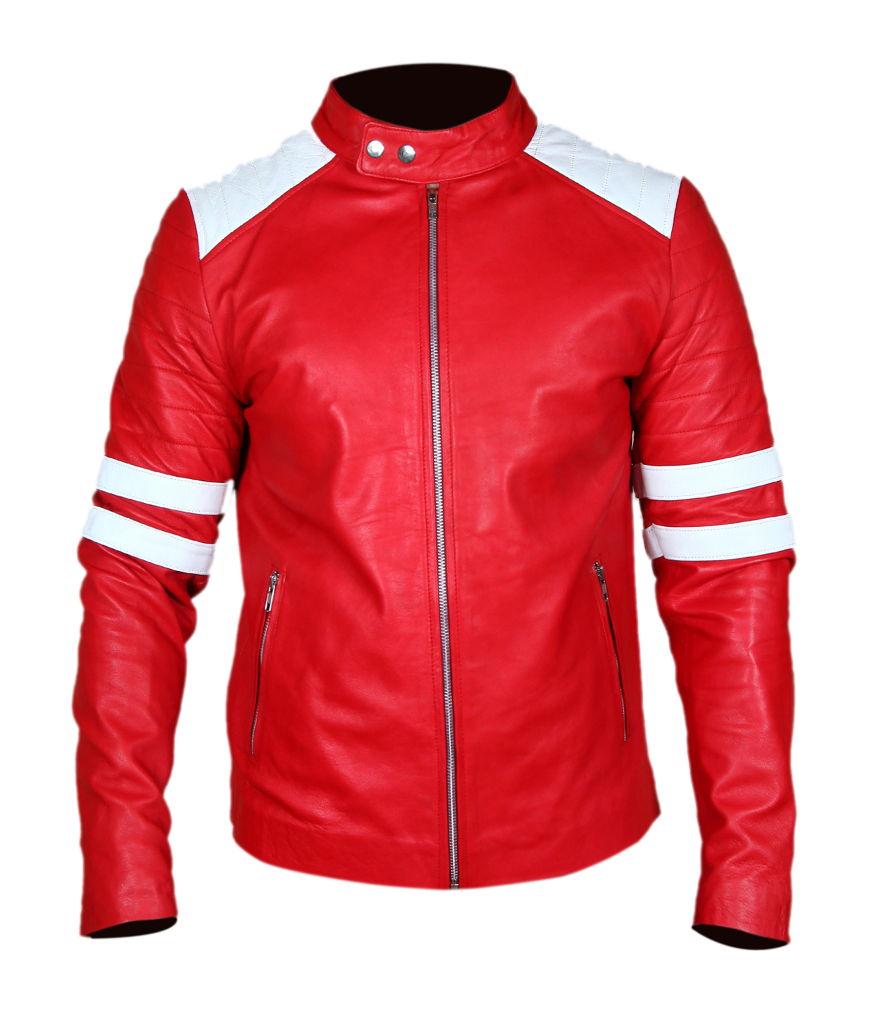 Fight Club Brad Pitt Tyler Durden Kids Red Leather Jacket — main product photo