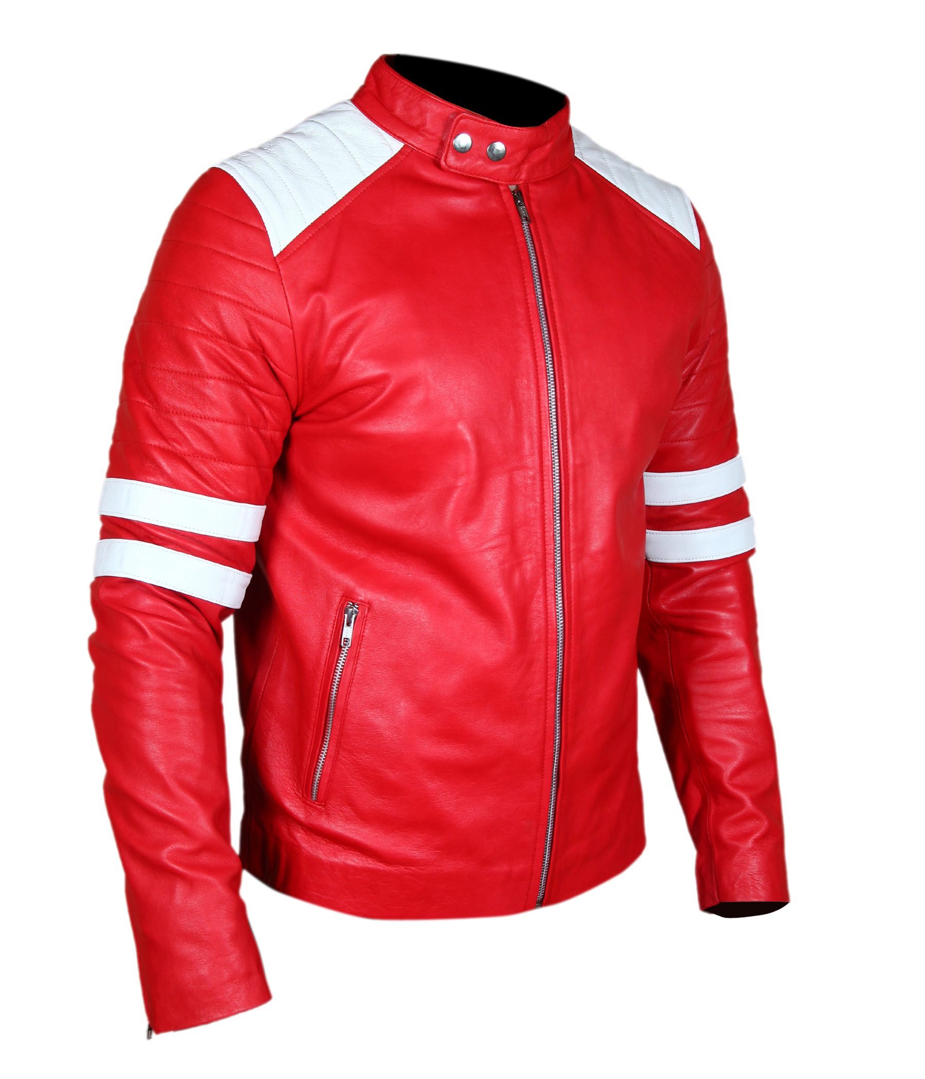 Fight Club Brad Pitt Tyler Durden Kids Red Leather Jacket — detail / alternate view 5