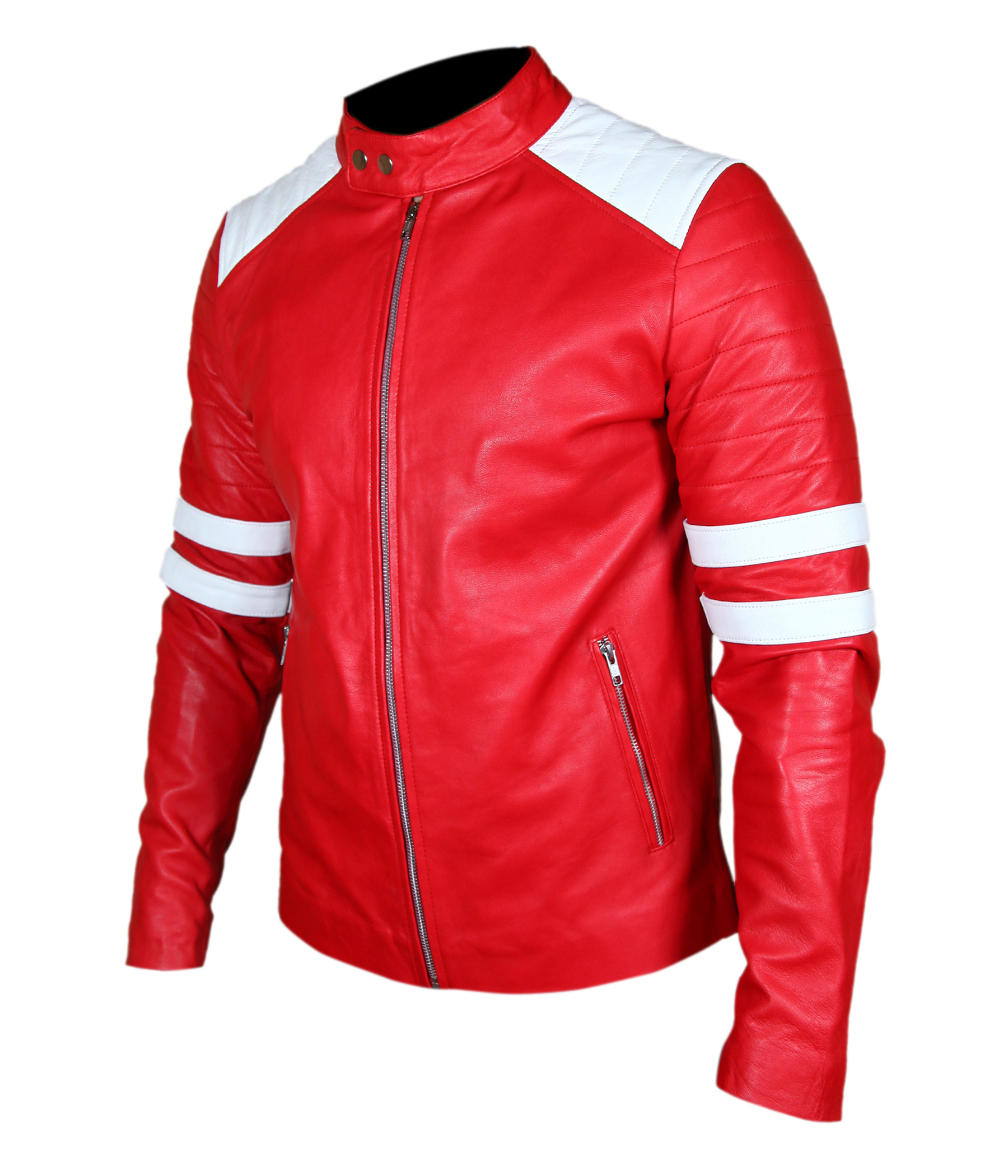 Fight Club Brad Pitt Tyler Durden Kids Red Leather Jacket — detail / alternate view 3