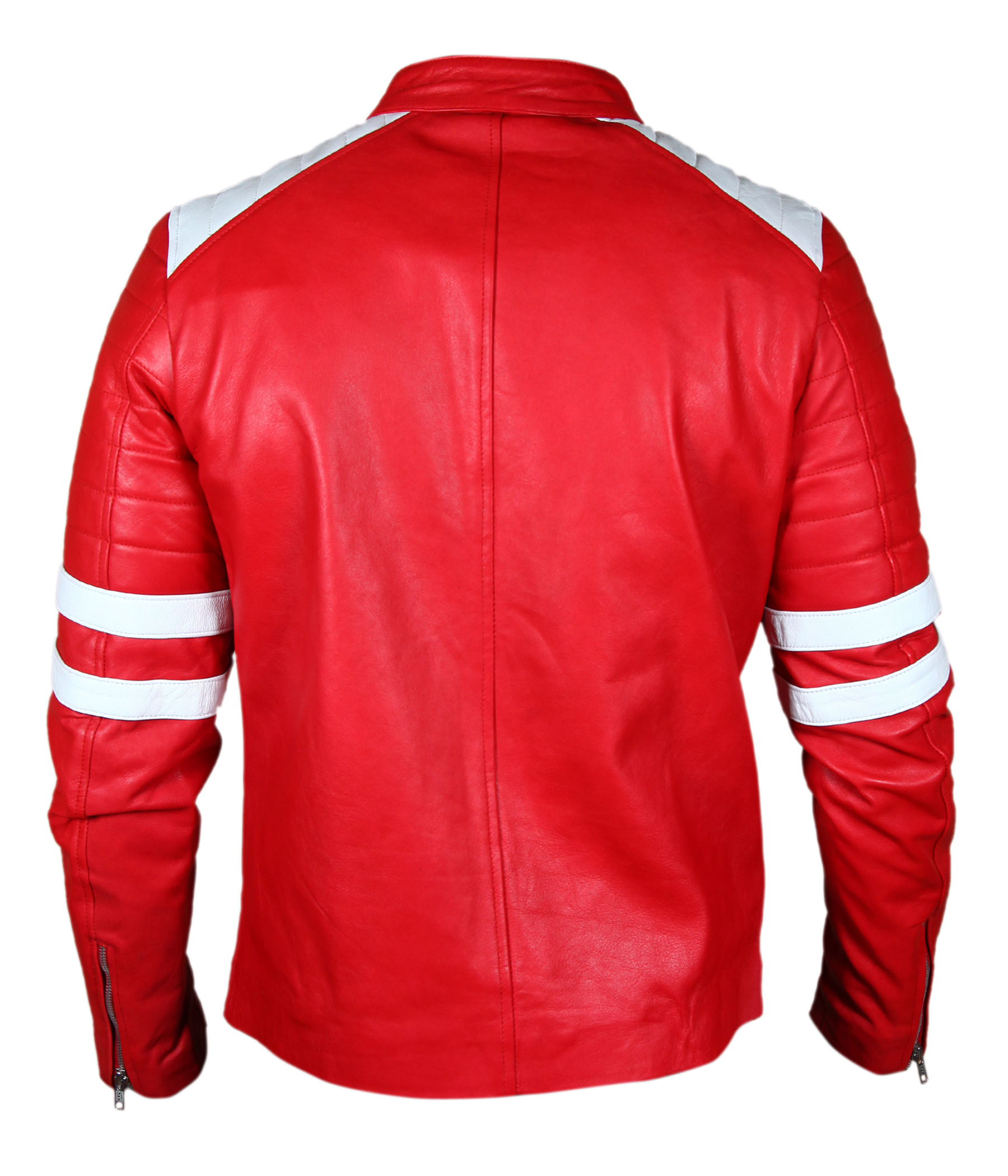 Fight Club Brad Pitt Tyler Durden Kids Red Leather Jacket — detail / alternate view 1