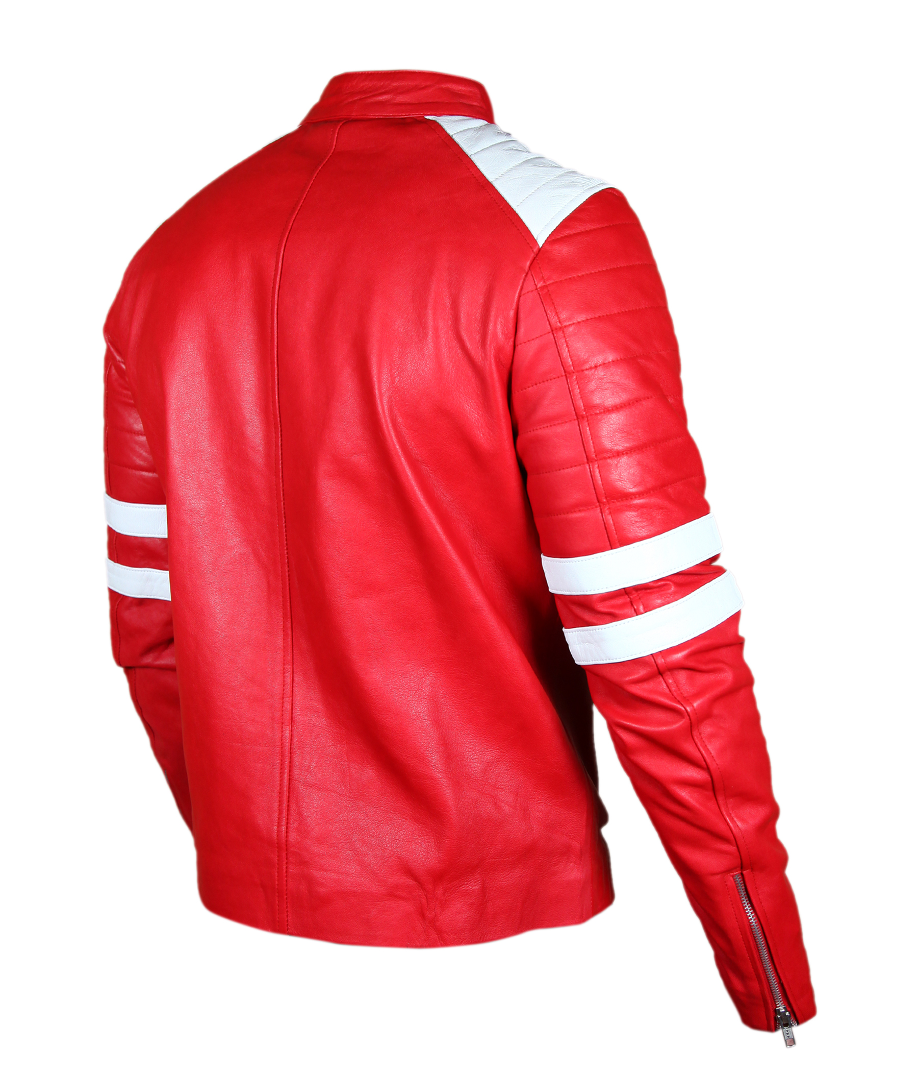 Fight Club Brad Pitt Tyler Durden Kids Red Leather Jacket — detail / alternate view 6