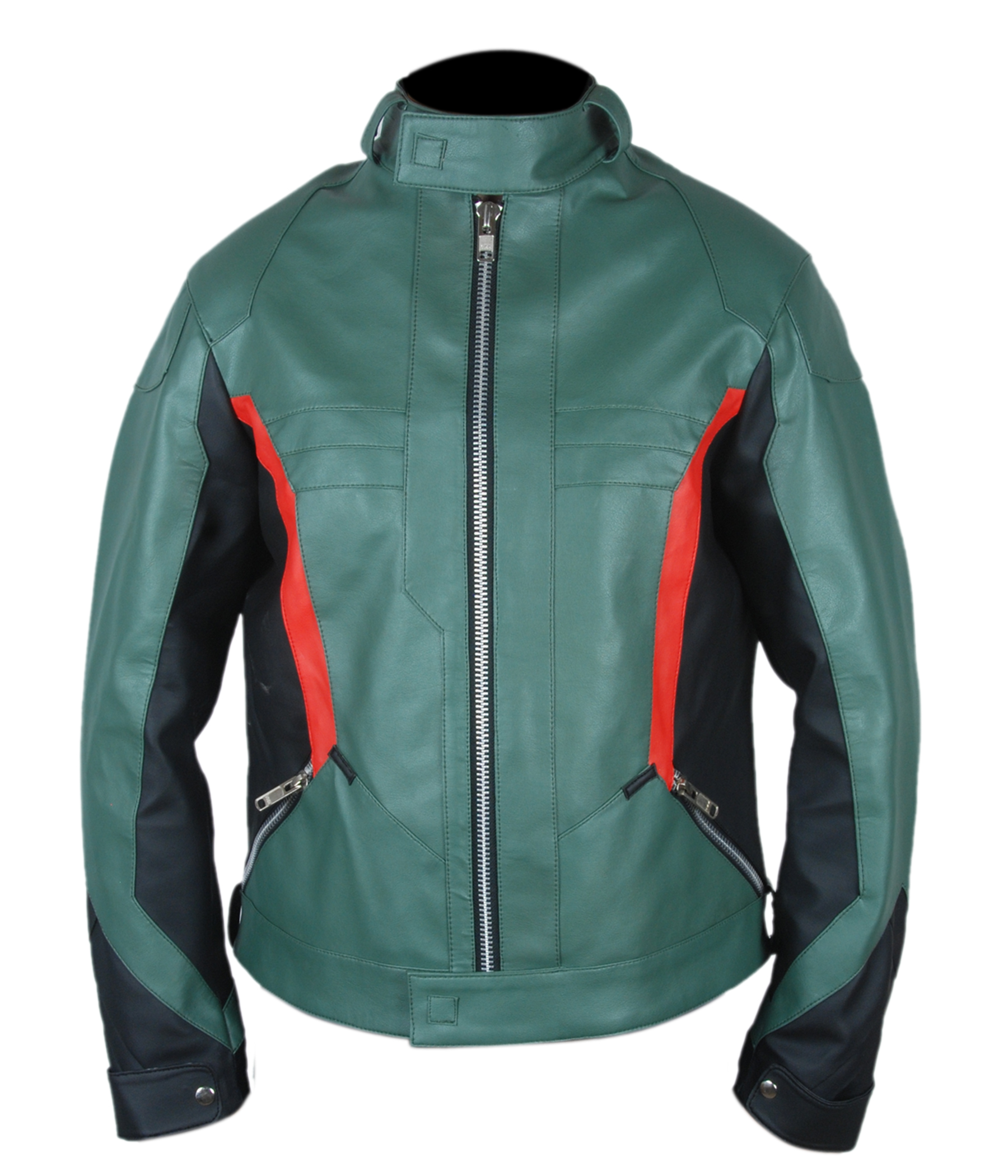 76-Green — rugged military style jacket front view
