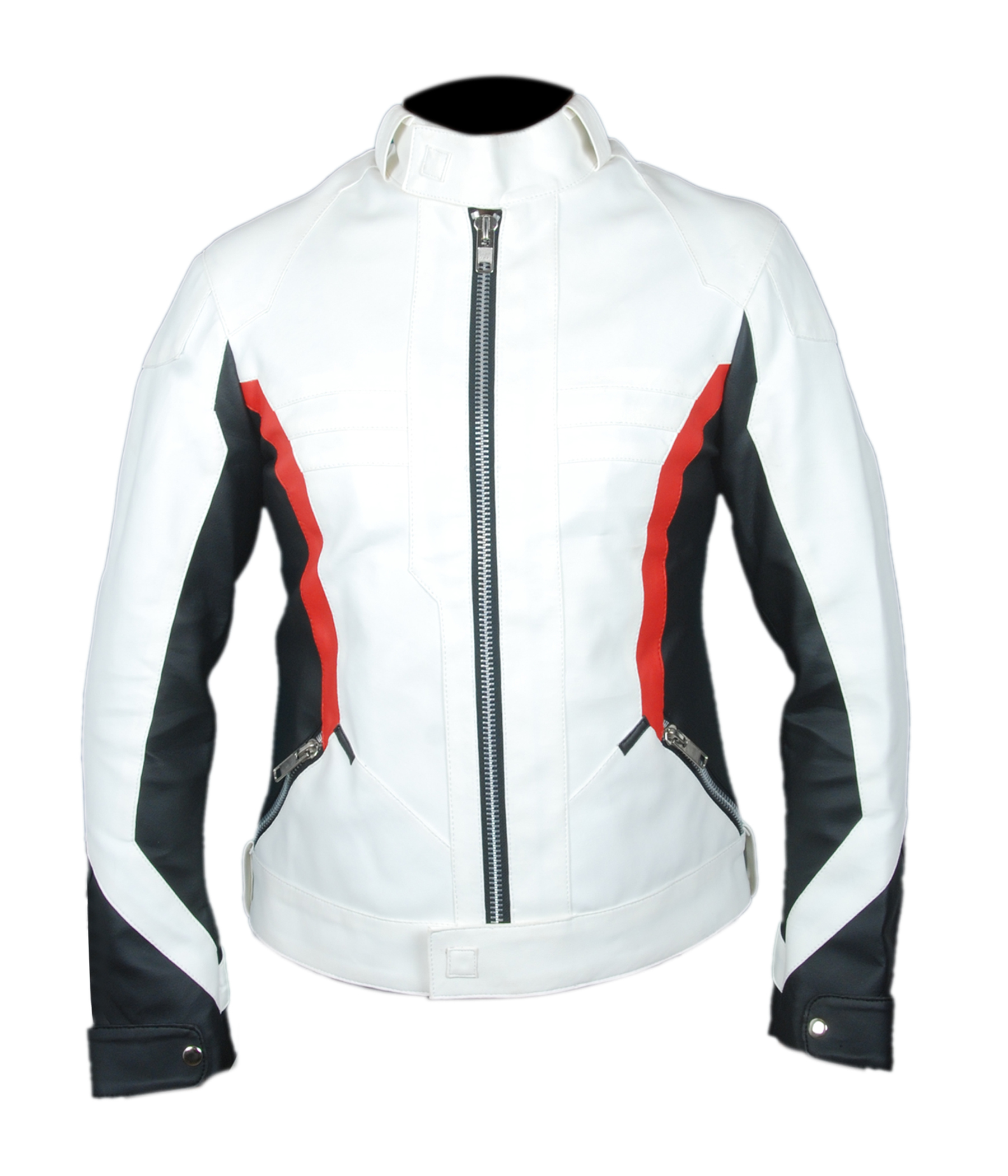 76-White — main product photo showing the jacket's sleek front design