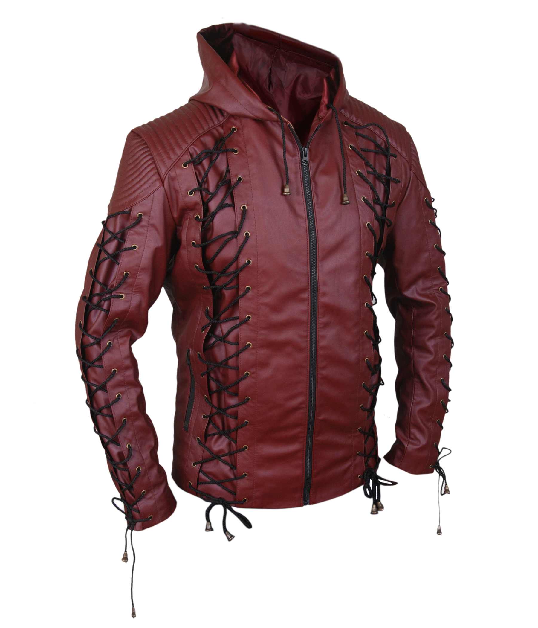 Arrow-Arsenal detail view of the jacket's pocket and zipper hardware