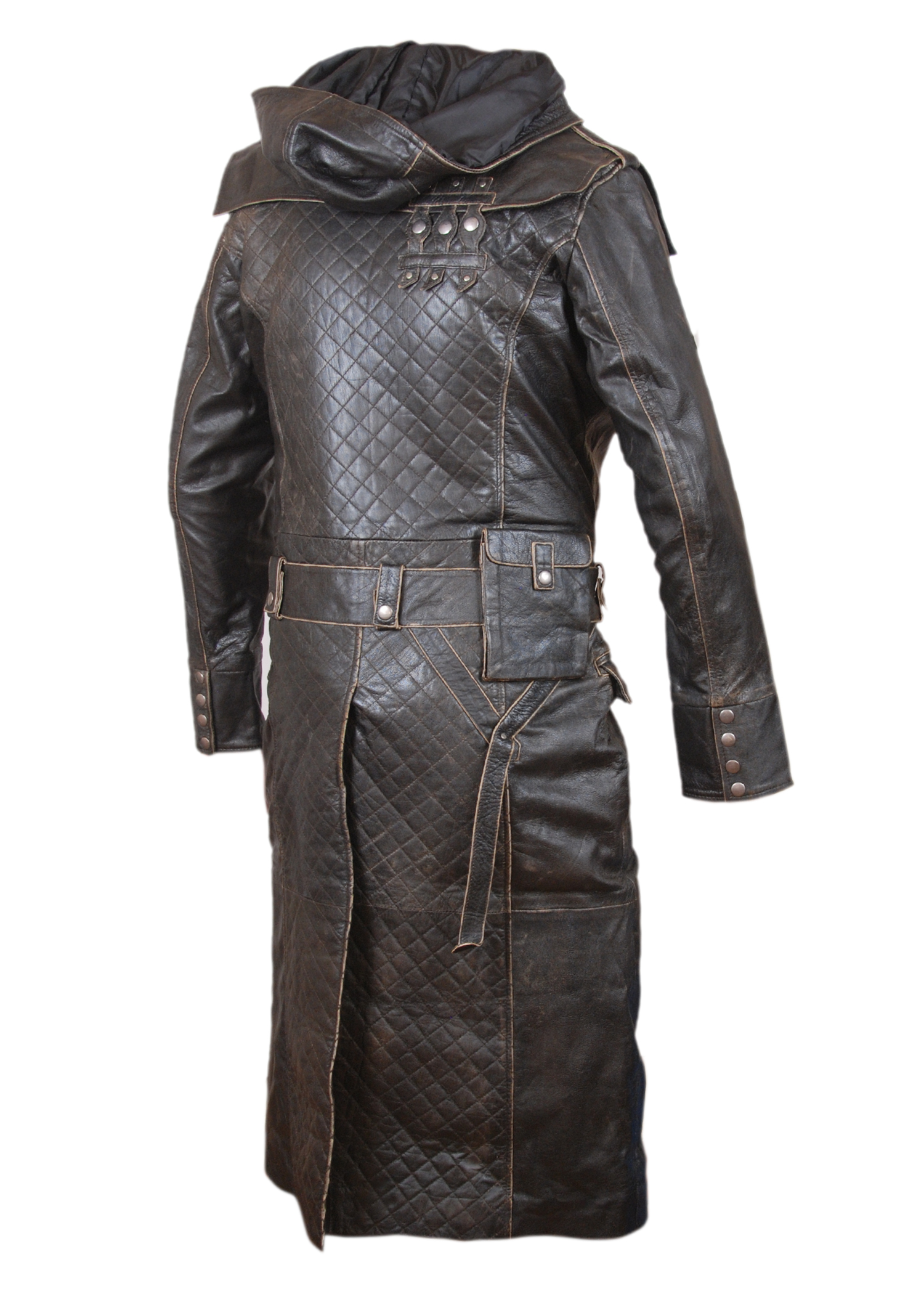 Assasin-Creed jacket detail showing stitching and hardware