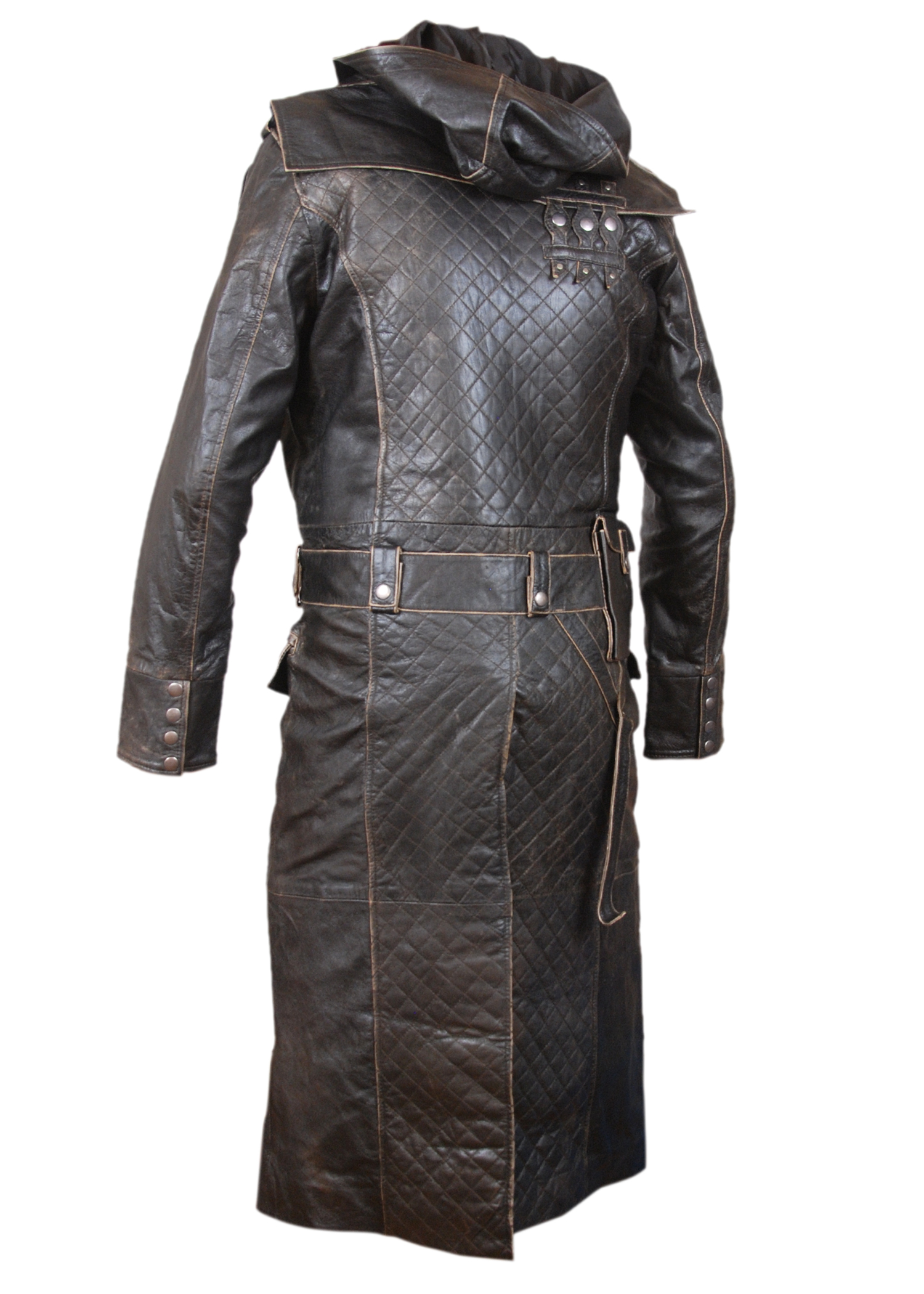 Assasin-Creed jacket detail showing collar and lining
