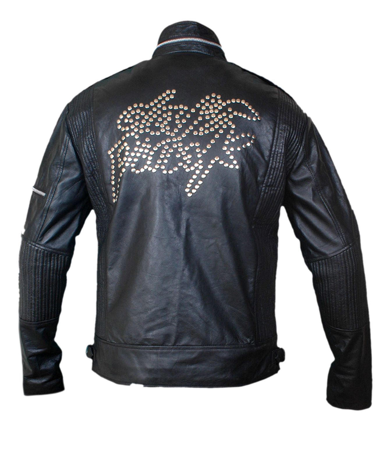 Daft-Punk-Black — detail view showing zipper and lapel stitching