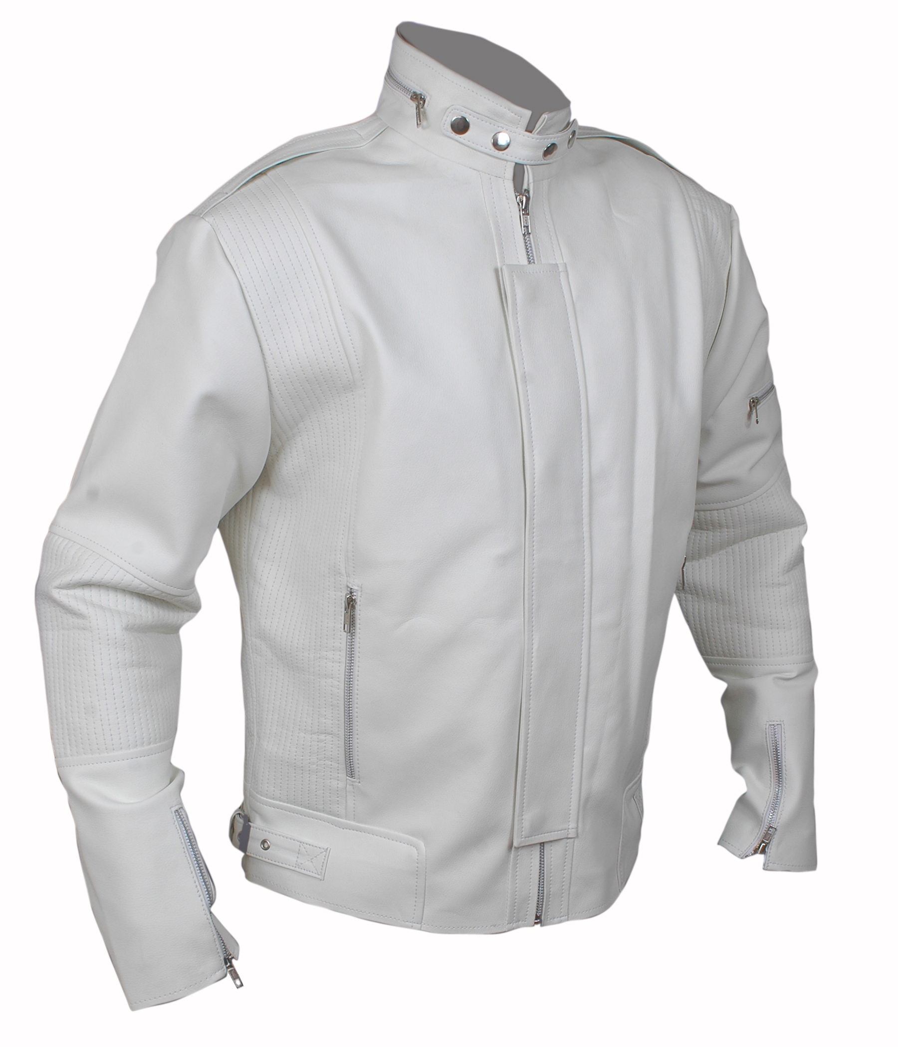 Daft-Punk-White — detail view of the jacket's collar and inner lining