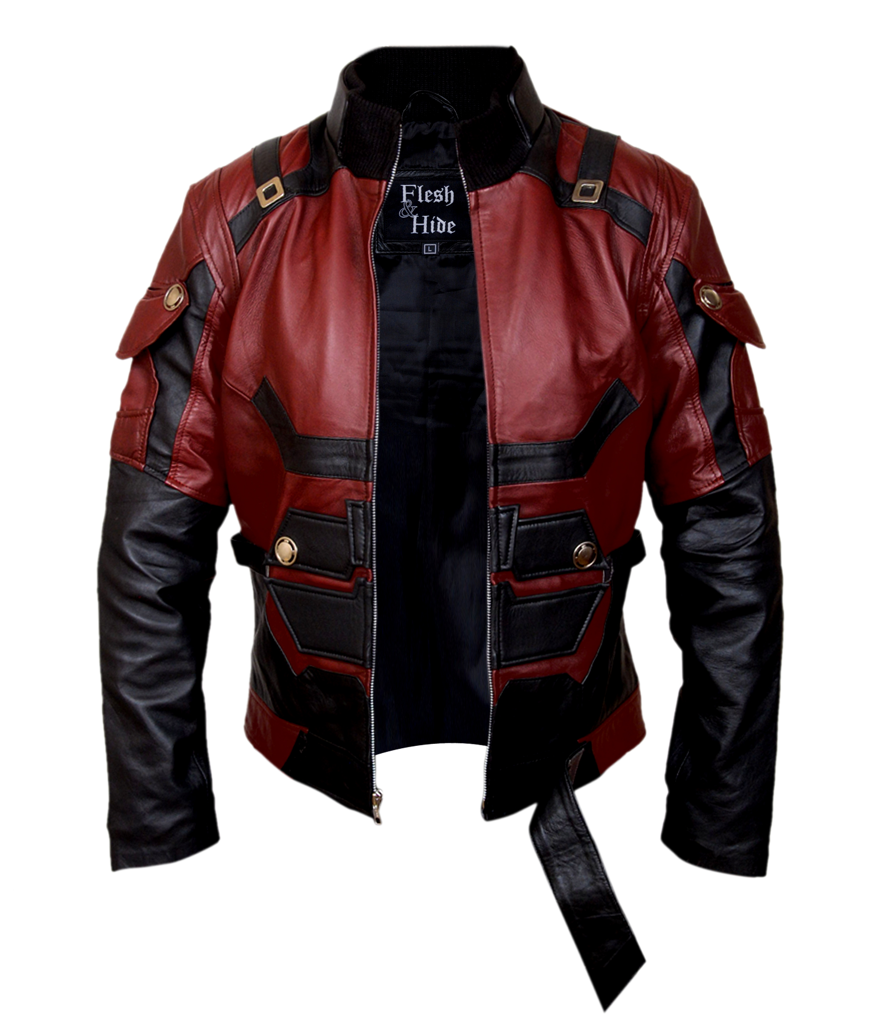 Daredevil-Maroon detail of snap-button cuffs and sleeve