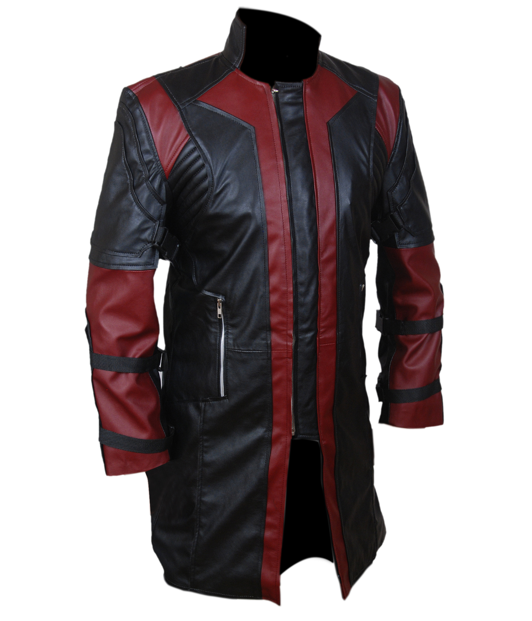 Hawk-Eye-Coat — zipper and button closure detail