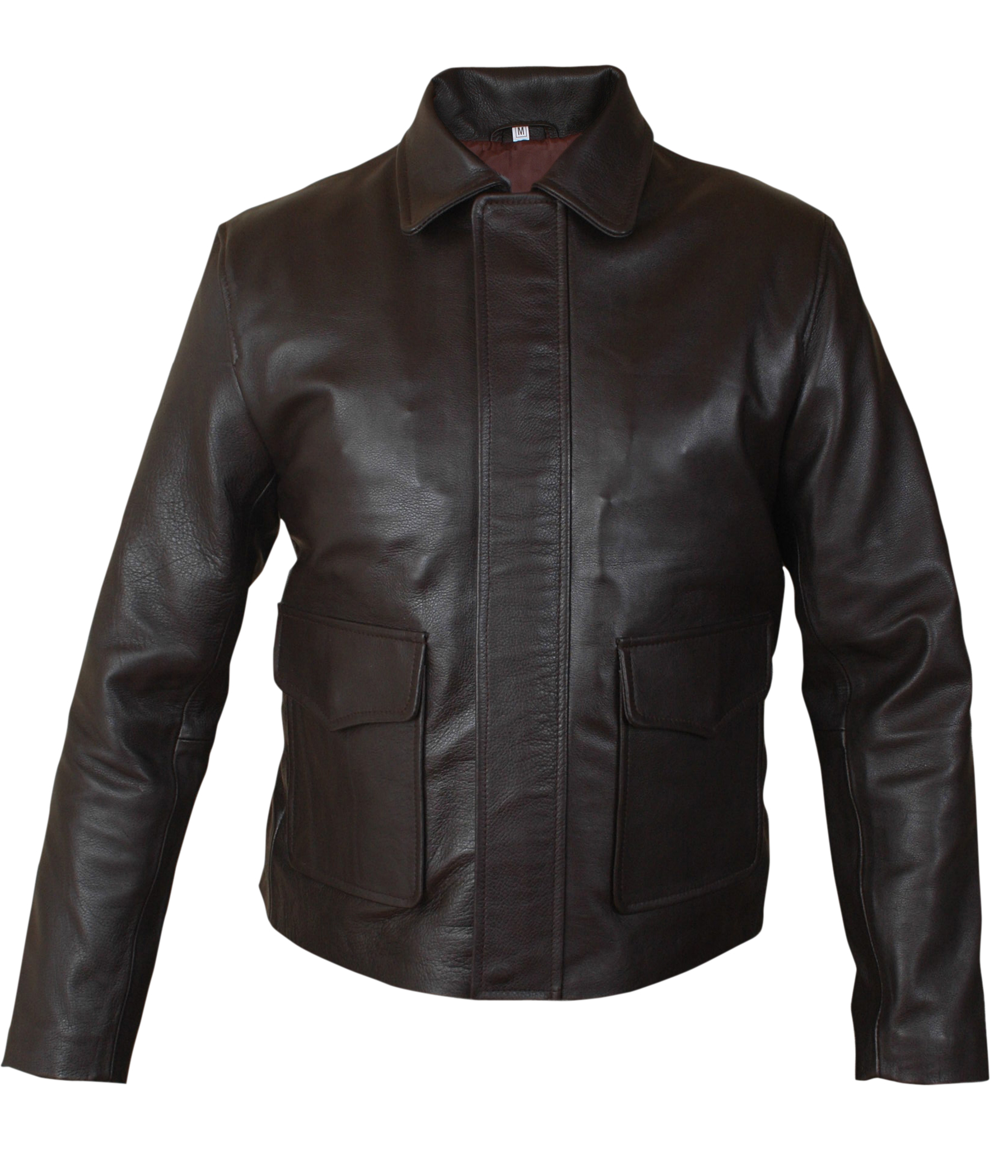 Indiana-Jones leather coat — alternate view showing back and shoulders