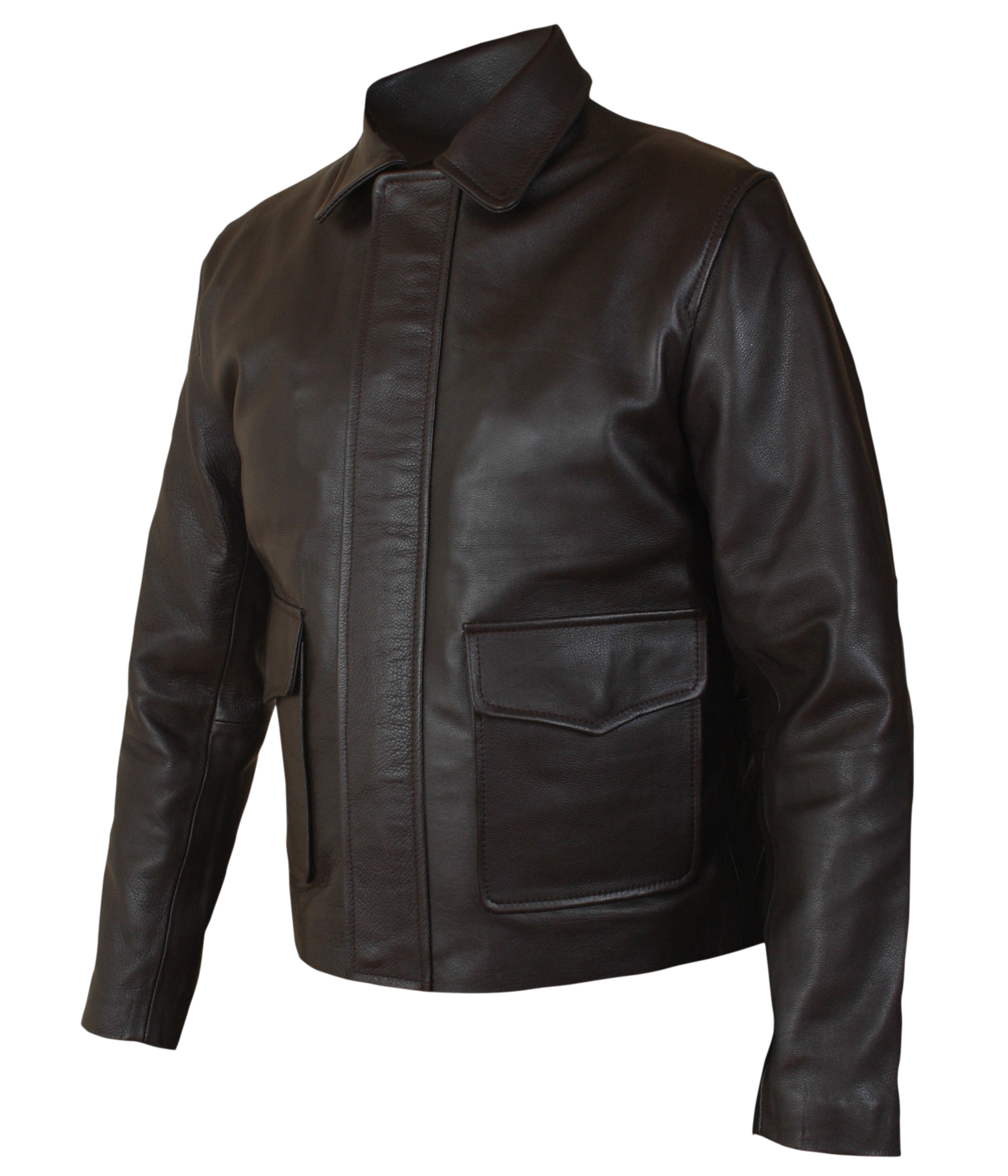 Indiana-Jones jacket — detail view showing sleeve cuff and stitching