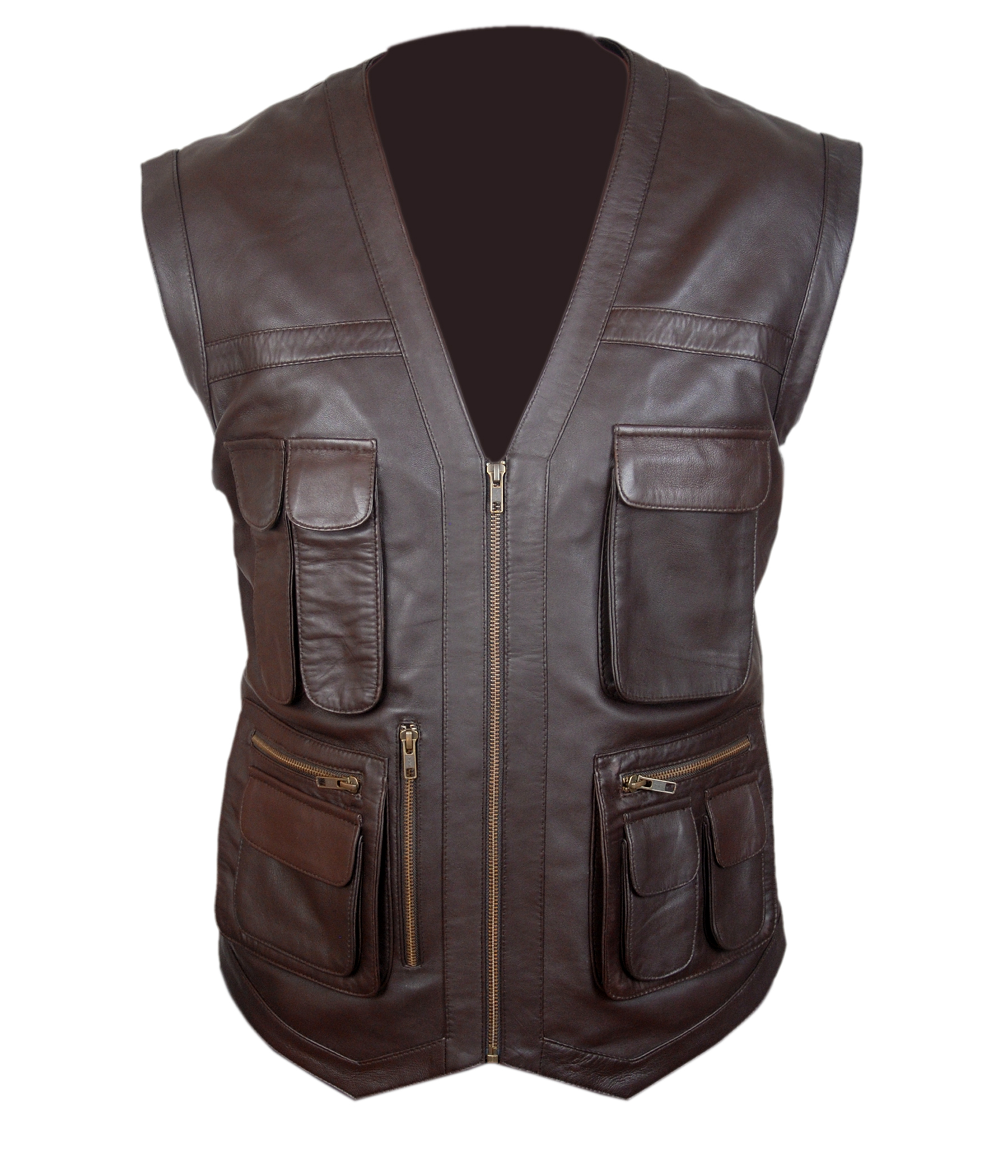 Jurrasic-Vest — main product photo showing front view of the rugged leather vest