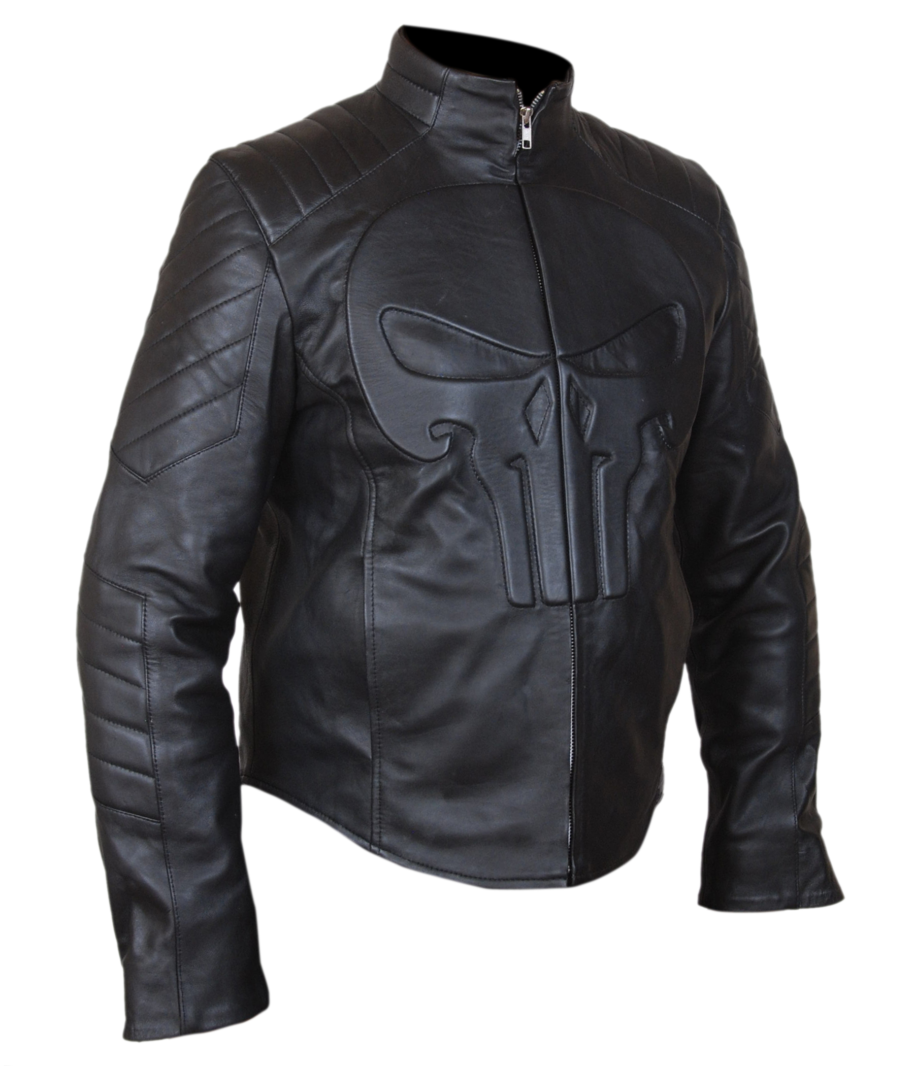 Punisher jacket pocket and zipper detail