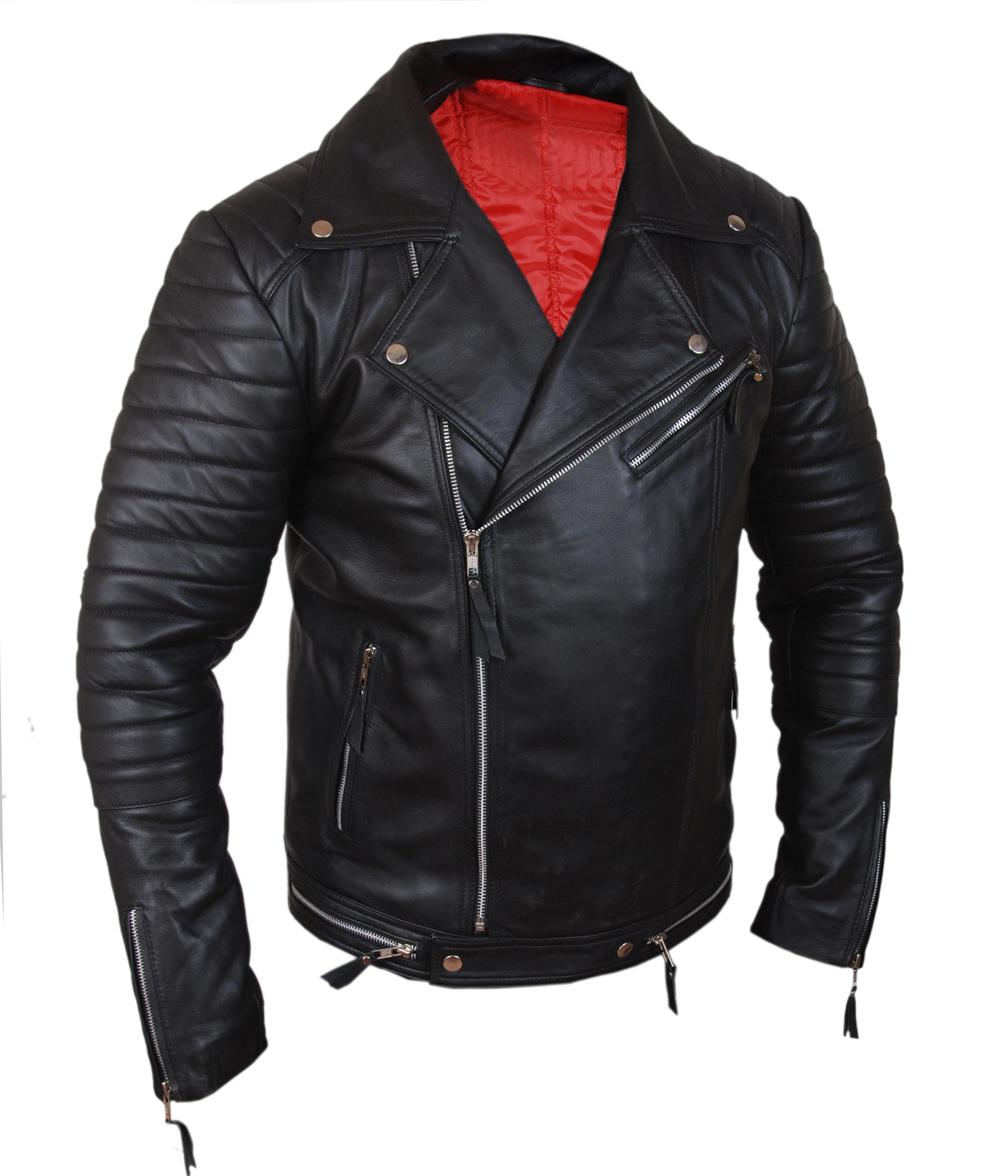 Red-Lining-Biker — front view with jacket fully zipped